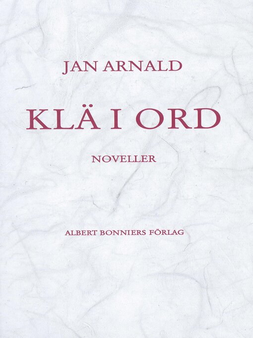 Title details for Klä i ord by Jan Arnald - Available
